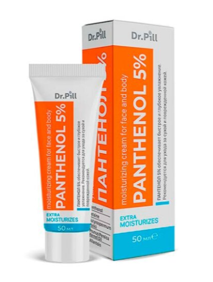 Dr.pill Pantenol 5% Uvlaжnaющiй krem ​​dliцa ytela, 50 мл, 1 шt.
