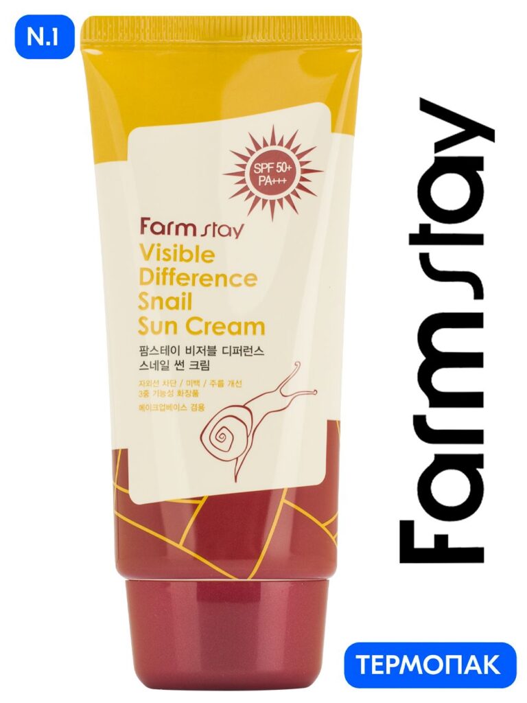 FarmStay SolneзaщiTnый krem ​​s U -uliotkoй 70 мл видимой разницы улитка Sun Cream spf50+pa +++